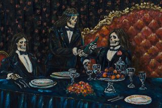 Contemporary art exhibition Wes Lang The Black Paintings at Newport Street Gallery London United Kingdom
