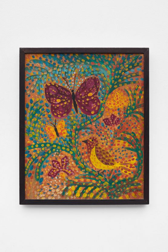 Borboletas e passaros na floresta by Grauben Do Monte Lima contemporary artwork Painting