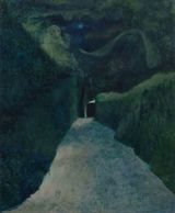 Moonlit Path by Miao Miao contemporary artwork mixed media painting