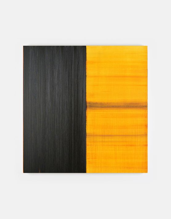 Untitled Lamp Black Quinacridone Gold by Callum Innes contemporary artwork Painting