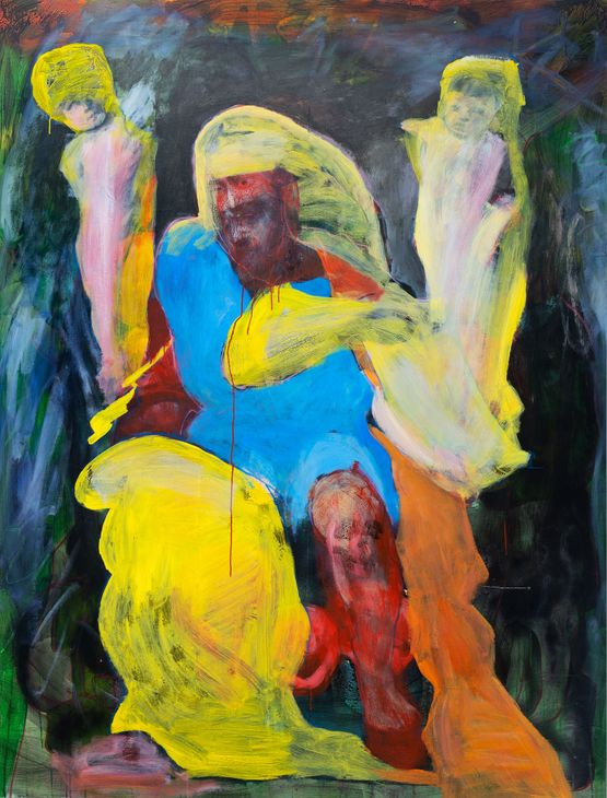 The vague expression aptly sums up by Zhou Yilun contemporary artwork Painting