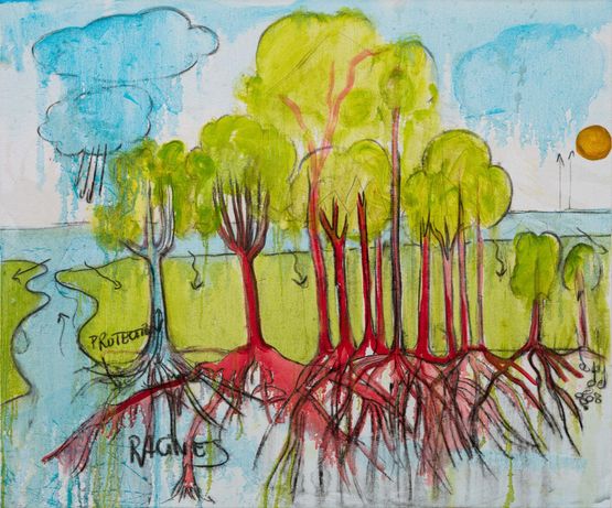 Roots by Fabrice Hyber contemporary artwork Painting