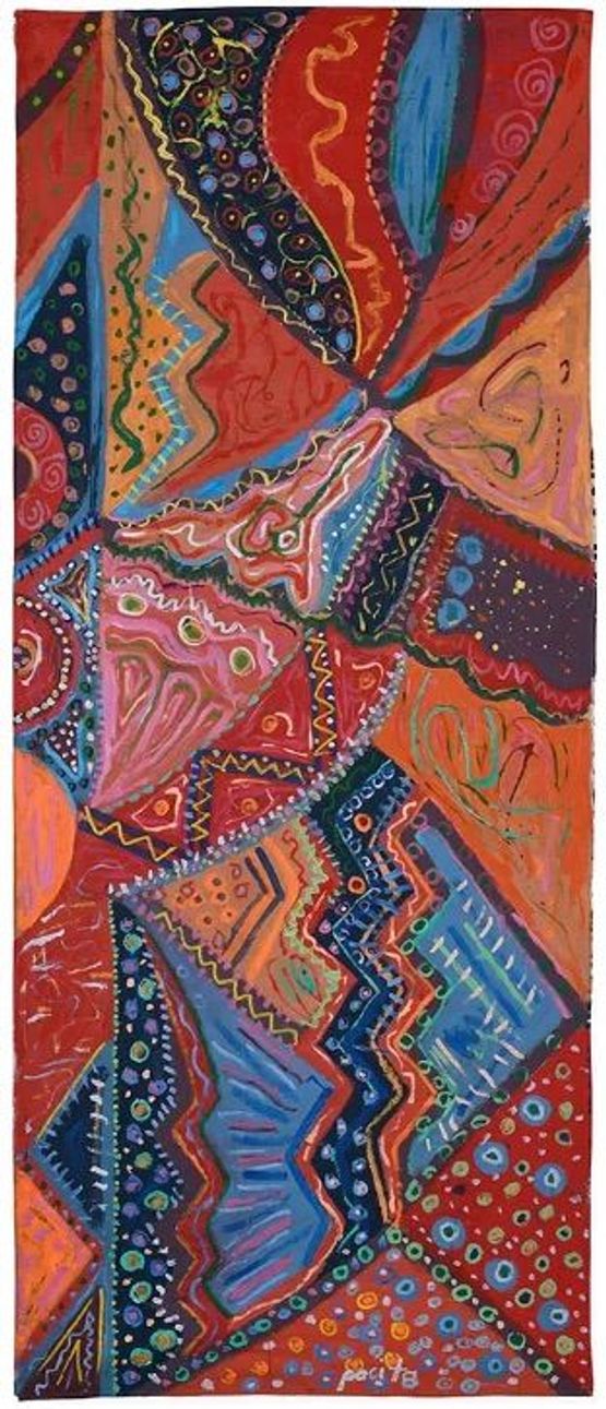 Red Kaleidoscope by Pacita Abad contemporary artwork Painting
