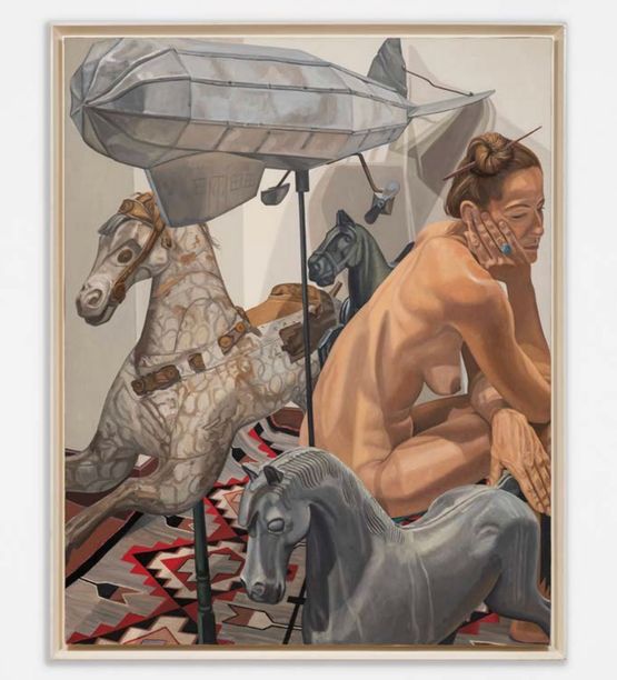 Zepplin with Horses 3 by Philip Pearlstein contemporary artwork Painting