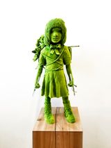 Mossgirl with Two Glass Crosses by Kim Simonsson contemporary artwork sculpture