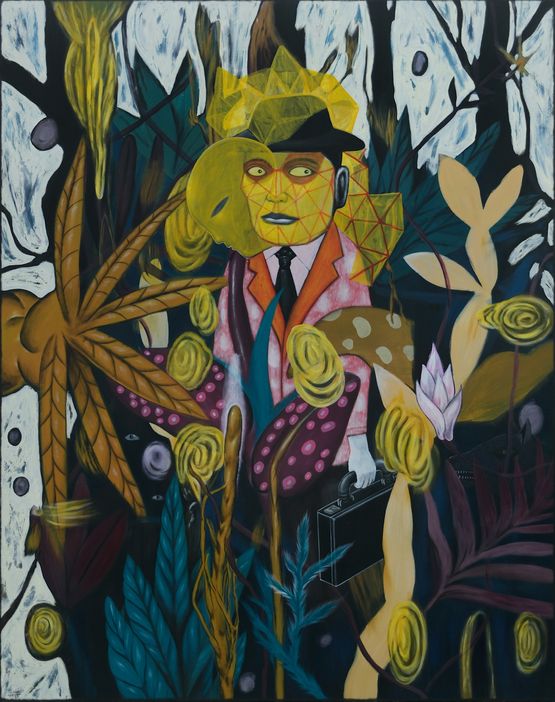 The Menace of Traveling by Rodel Tapaya contemporary artwork Painting
