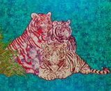 Three Tigers  by Xue Song contemporary artwork painting