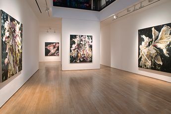 Contemporary art exhibition Philippe Cognee Carne dei fiori at Templon 28 Grenier Saint-Lazare Paris France