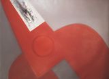 A Quarter of a Pair of Sloping Red Scissors by Mao Xuhui contemporary artwork painting