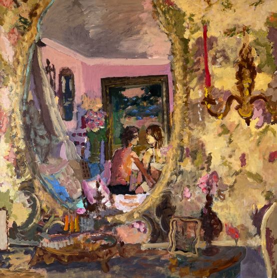 Behind the Mirror by Hisham Sharif contemporary artwork Painting