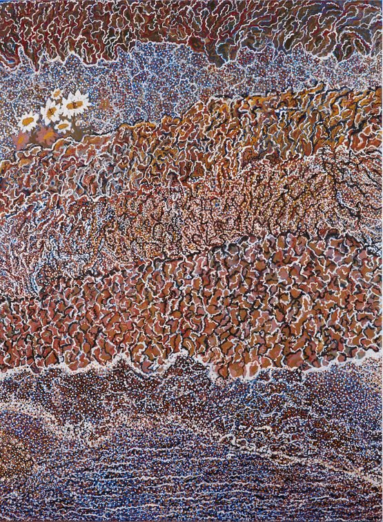 The Moth of Kendell River 2 by Mavis Ngallametta contemporary artwork Painting