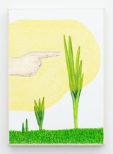 Stunt Pointing at a Daffodil will keep it from blooming by Zina Swanson contemporary artwork painting