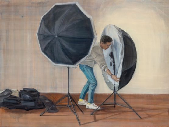 Setting Up Lights 01 by Jina Park contemporary artwork Painting