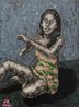 Suddenly she is fascinated with body hair by Johanna Helmuth contemporary artwork Painting