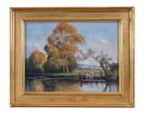 Paysage de campagne au bord de leau by Maximilien Luce contemporary artwork painting