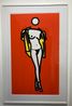 Woman taking off mans shirt by Julian Opie contemporary artwork Print
