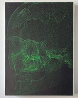 Green Skull 7 by Zhang Ding contemporary artwork painting works on paper