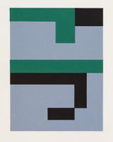 Study for BlueGreen 1 by Gordon Walters contemporary artwork painting works on paper