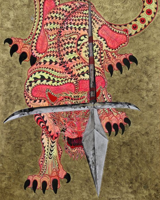 Tiger Deity Jyumonji by Kaneko Tomiyuki contemporary artwork Works on Paper