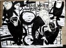 Waiting About at Bluewater by Rose Wylie contemporary artwork Works on Paper