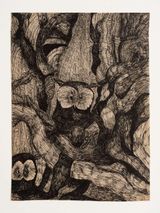 Untitled from the BlackWhite Animals series by Wanda Pimentel contemporary artwork drawing painting works on paper