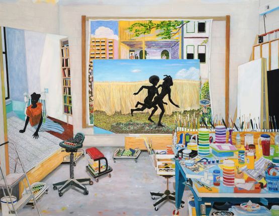 Kerry James Marshalls Studio in Chicago by Damien Elwes contemporary artwork Painting