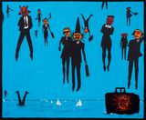 Icarus and Corporate Friends by Derek Boshier contemporary artwork painting
