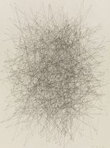 DRAWING 1000 dots 999 lines-1 by Choi Sang Chul contemporary artwork drawing works on paper