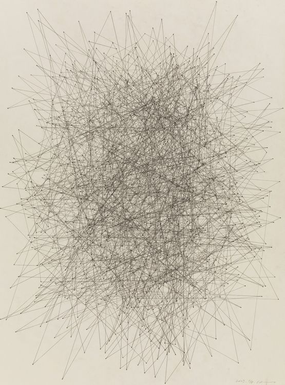 DRAWING 1000 dots 999 lines-1 by Choi Sang Chul contemporary artwork Works on Paper