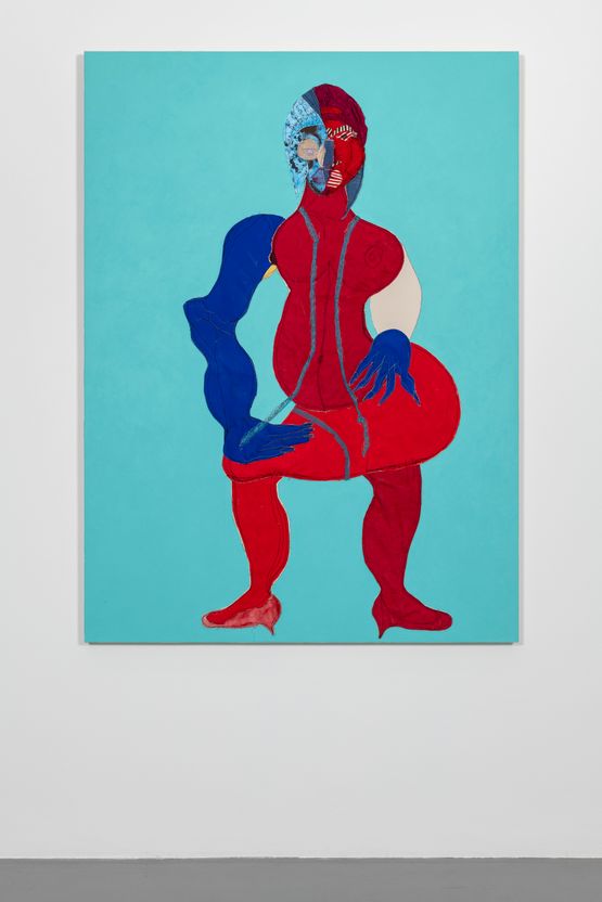 Seated by Tschabalala Self contemporary artwork Mixed Media