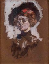 Suzanne Tristan Bernard by Edouard Vuillard contemporary artwork painting works on paper