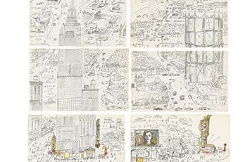 Contemporary art exhibition David Byrne Saul Steinberg Influence and Affinity at Pace Gallery 125 Newbury United States