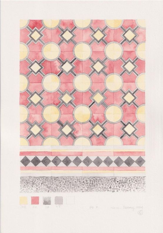 Penang tiles x by Noor Mahnun Anum contemporary artwork Painting