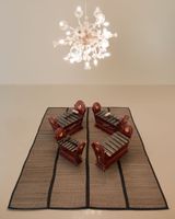 Gamelan Kyai Setrodinomo red by Jompet Kuswidananto contemporary artwork sculpture