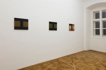 Contemporary art exhibition Helmut Federle Basics on Composition 1992  2019  Horizont der sieben Seen Horizon of the Seven Lakes at Galerie nachst St. Stephan Rosemarie Schwarzwalder Vienna Austria