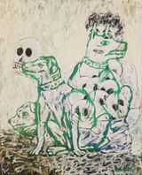White Dogs by Vincent Leow contemporary artwork painting