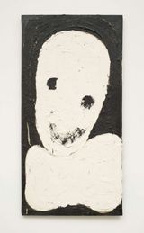 Separated Figure 1Smile Black  White by Aaron Wrinkle contemporary artwork painting