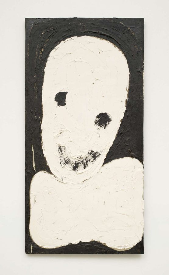 Separated Figure 1Smile Black  White by Aaron Wrinkle contemporary artwork Painting