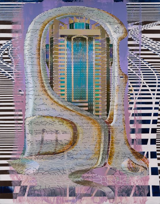 Ceramic Kissing Geese and Shanghai Huaneng Union Tower Shanghai by Cui Jie contemporary artwork Painting