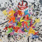 VOLE PAPILLON VOLE FLY BUTTERFLY FLY by Cyril Kongo contemporary artwork mixed media painting works on paper