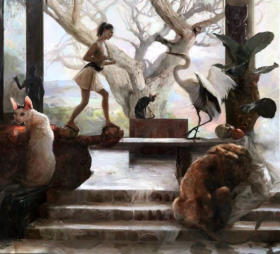 the encounter by Guillermo Lorca contemporary artwork Painting