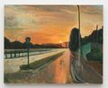 Sunset over the New Bridge by Xiao Jiang contemporary artwork Painting