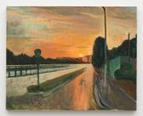 Sunset over the New Bridge by Xiao Jiang contemporary artwork painting