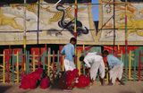 Curious Villagers Outside a Circus Pushkar by The Estate Of Raghubir Singh contemporary artwork photography print