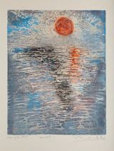 Sunset by Krishna Reddy contemporary artwork print