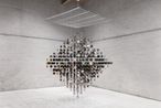 Continuel Mobile Losange Acier by Julio Le Parc contemporary artwork Sculpture