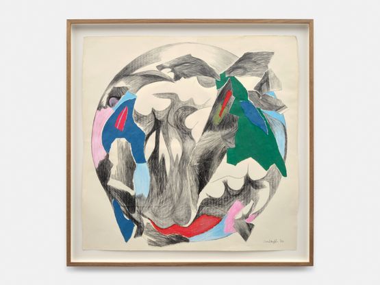 Untitled Round Icon Collage by Sonia Gechtoff contemporary artwork Painting