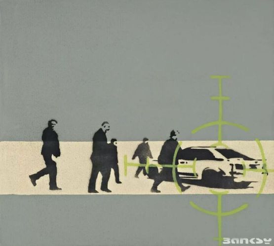 Precision Bombing by Banksy contemporary artwork Painting