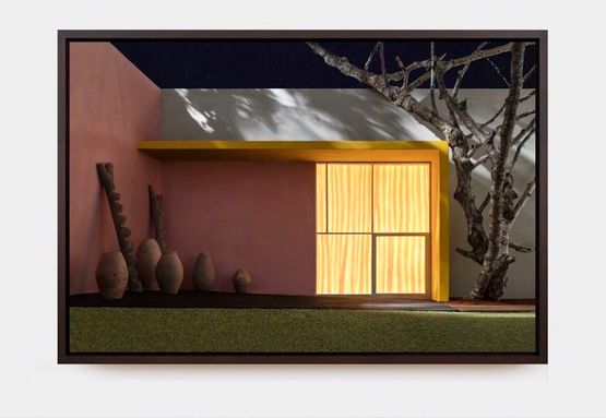 Yellow Overhang with Patio by James Casebere contemporary artwork Photography