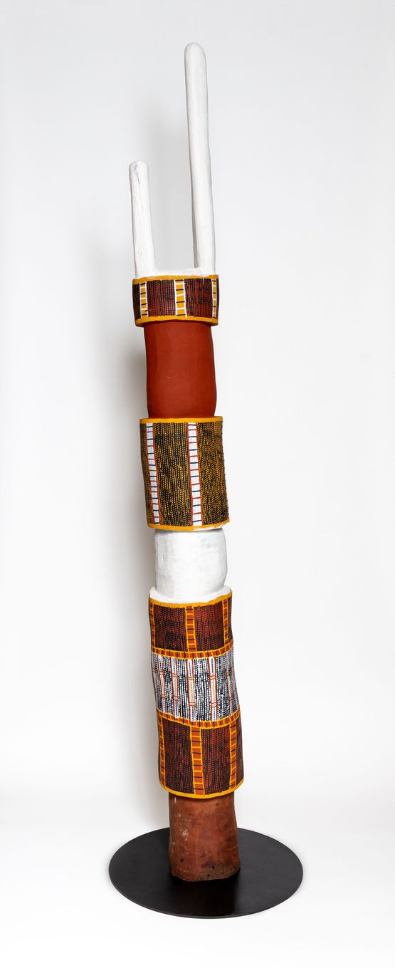 Tutini Pukumani Pole by Pedro Wonaeamirri contemporary artwork Sculpture